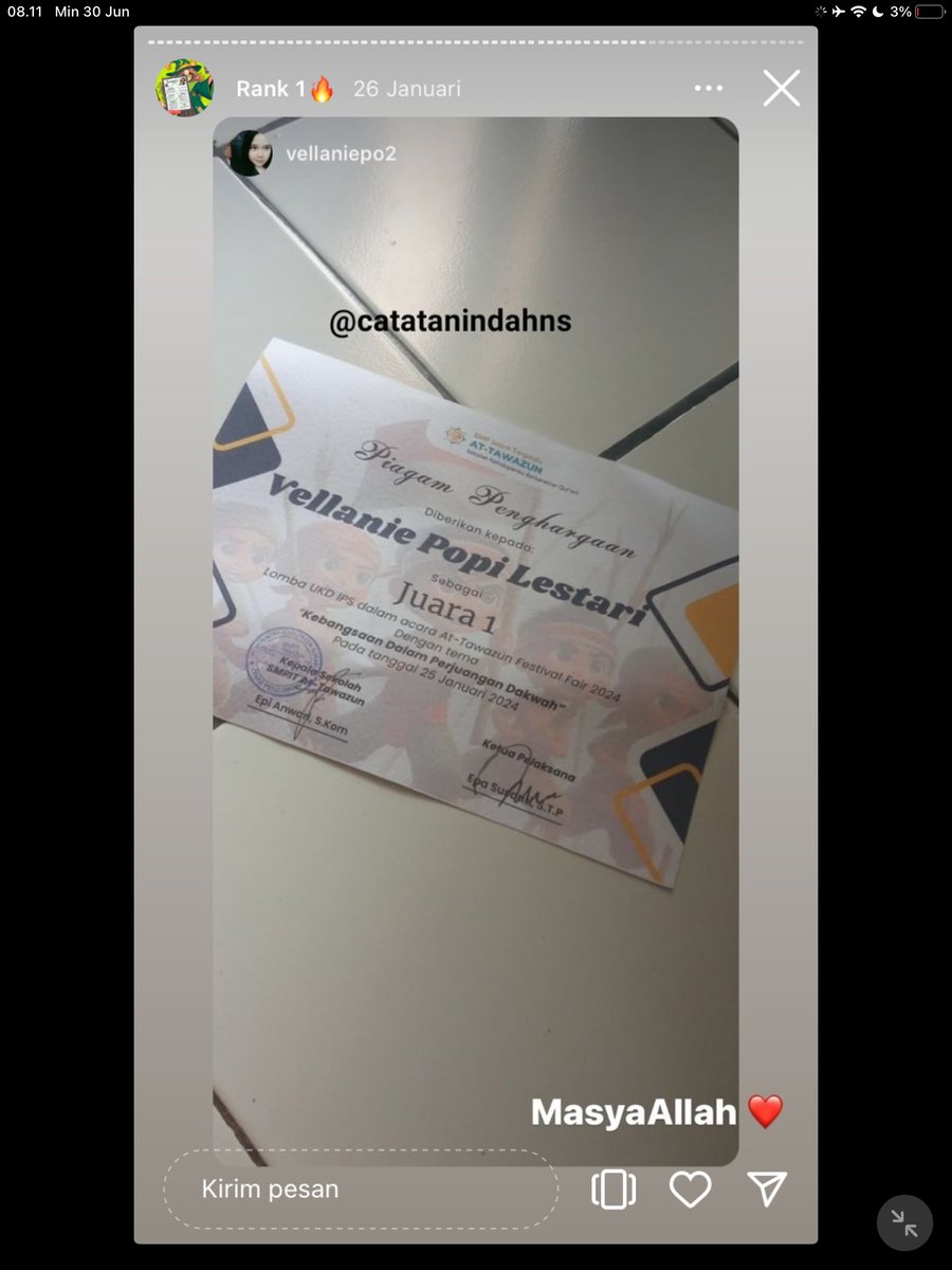 Image for FOTO KORBAN KECANDUAN BELAJAR PAKE "CATATAN INDAH" (GESER GAMBAR/CEK HIGHLIGHT IG CATATANINDAHNS BAGIAN "RANK 1"