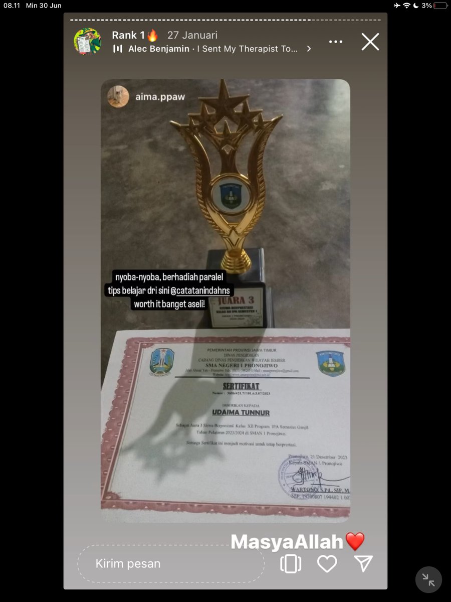 Image for FOTO KORBAN KECANDUAN BELAJAR PAKE "CATATAN INDAH" (GESER GAMBAR/CEK HIGHLIGHT IG CATATANINDAHNS BAGIAN "RANK 1"