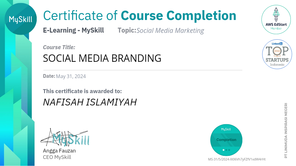 Image for Sertifikat  e-learning sosmed marketing