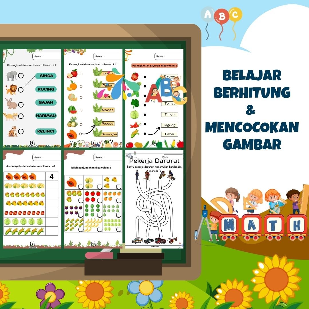 image for E-Book Belajar Berhitung Tema Buah & Hewan 5K button