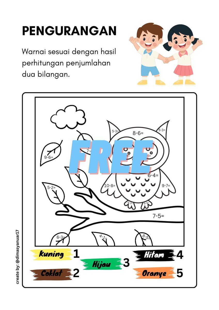 image for [FREE] Belajar Pengurangan Sambil Mewarnai Untuk Anak button