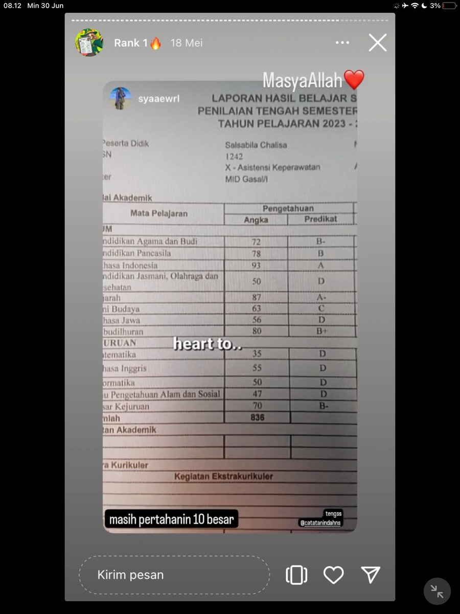 Image for FOTO KORBAN KECANDUAN BELAJAR PAKE "CATATAN INDAH" (GESER GAMBAR/CEK HIGHLIGHT IG CATATANINDAHNS BAGIAN "RANK 1"