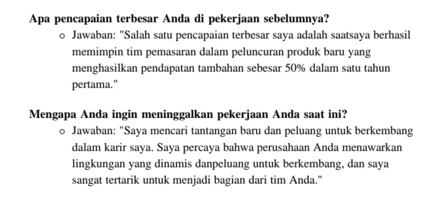 CONTOH TANYA JAWAB WAWANCARA