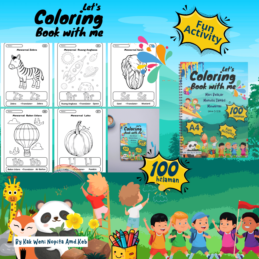 image for E-Book Coloring 100 Halaman 10K button