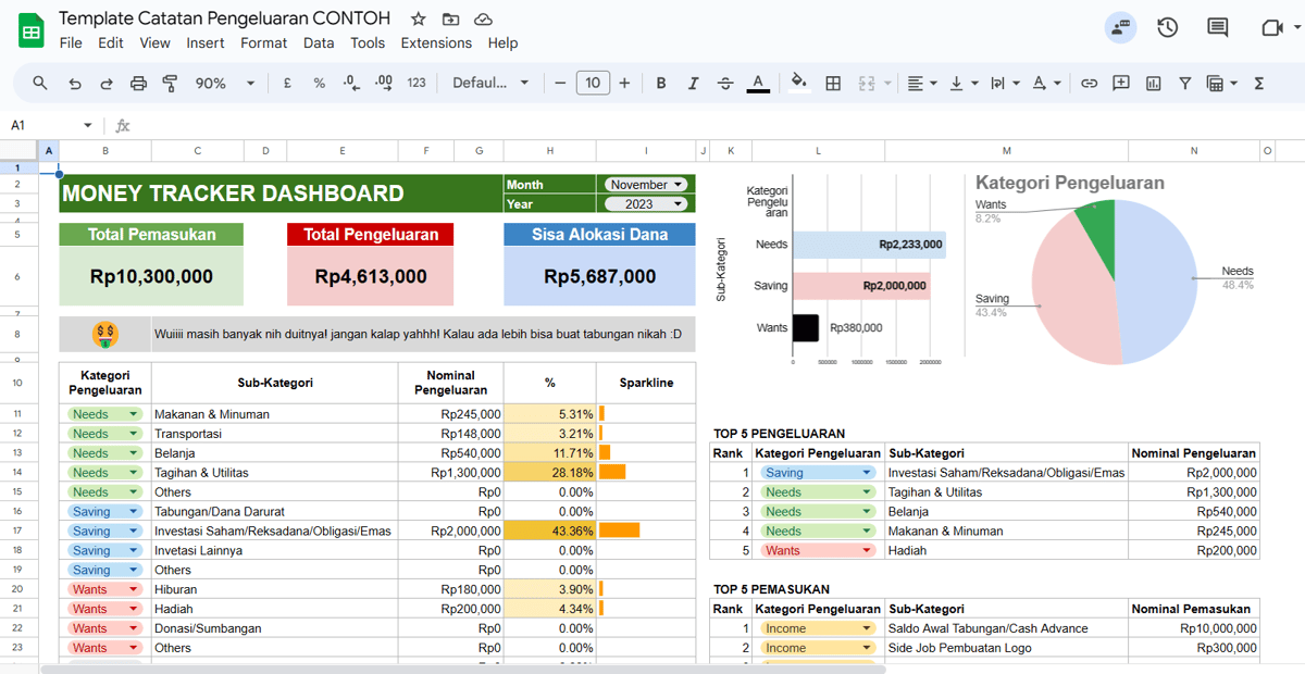 image for Free Template Money Tracker button