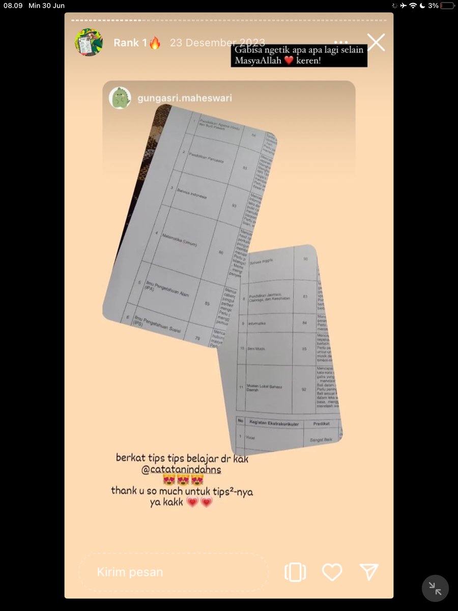 Image for FOTO KORBAN KECANDUAN BELAJAR PAKE "CATATAN INDAH" (GESER GAMBAR/CEK HIGHLIGHT IG CATATANINDAHNS BAGIAN "RANK 1"