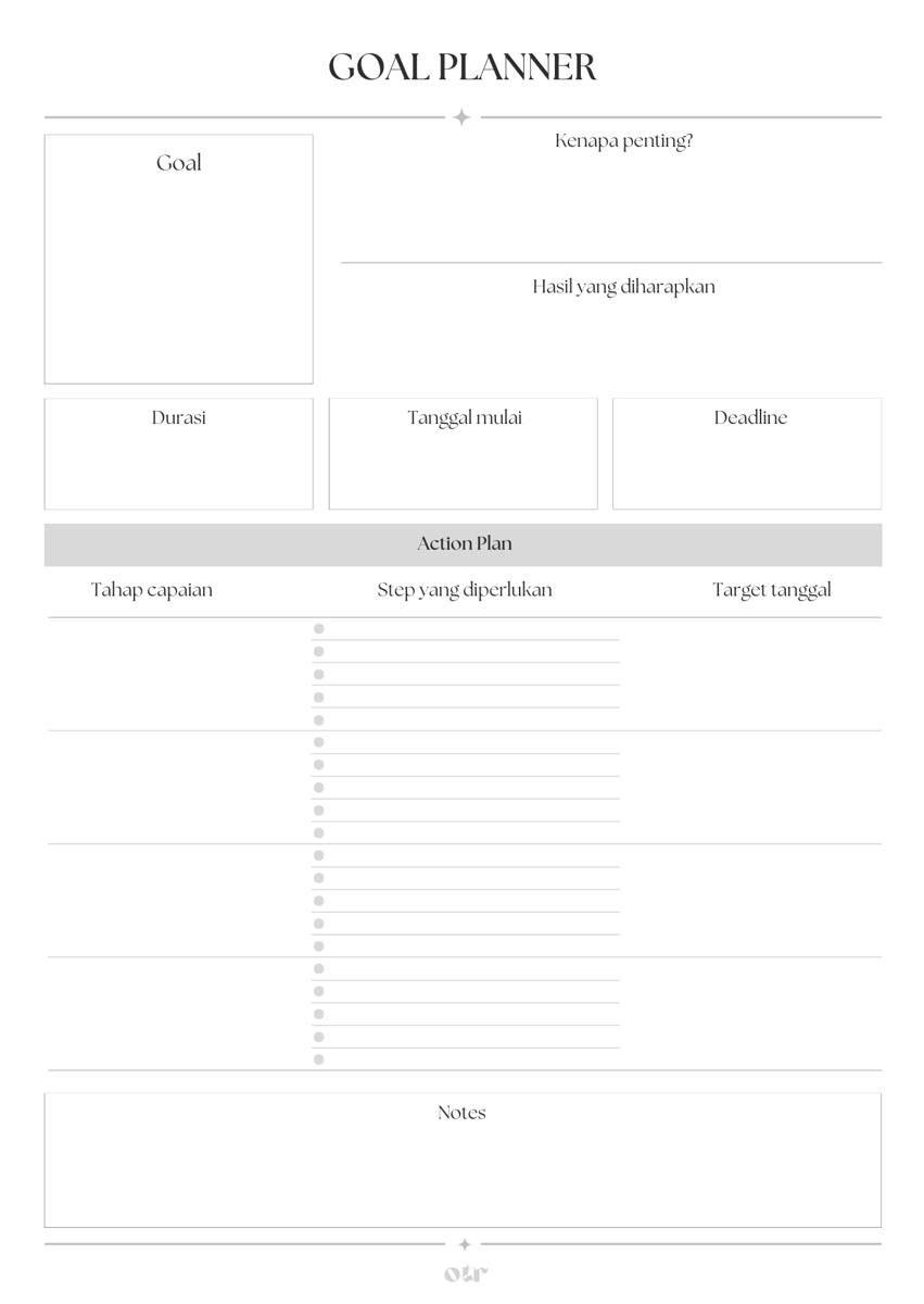 Image 2 for 3 Jenis Template Goal Planner (A4)
