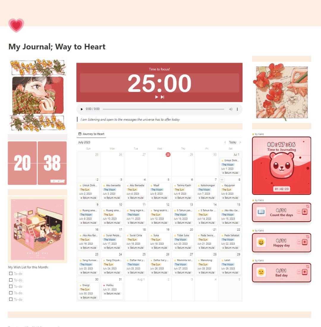 image for ❤️ WAY TO HEART: 31 days of self discovery journal ❤️ button