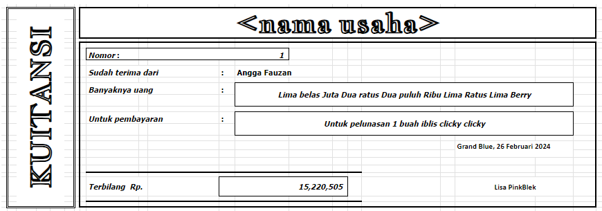 image for GRATIS template Kuitansi Excel button