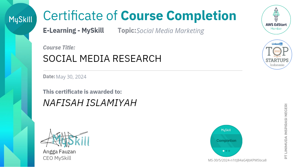 Image for Sertifikat  e-learning sosmed marketing