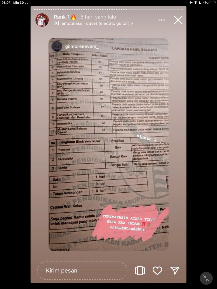 Image for FOTO KORBAN KECANDUAN BELAJAR PAKE "CATATAN INDAH" (GESER GAMBAR/CEK HIGHLIGHT IG CATATANINDAHNS BAGIAN "RANK 1"