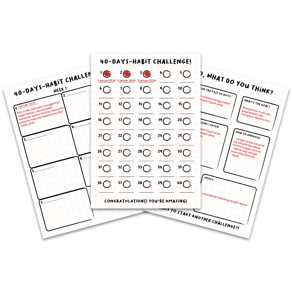 image for 40-Days-Habit Challenge Planner (Tracker) button