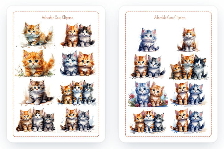 image for Adorable Cats Cliparts button