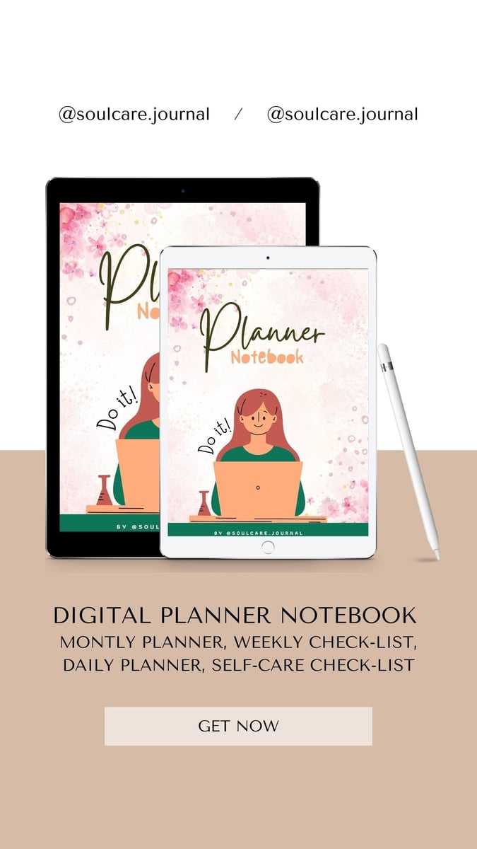 image for Soul Care Digital Planner Notebook button