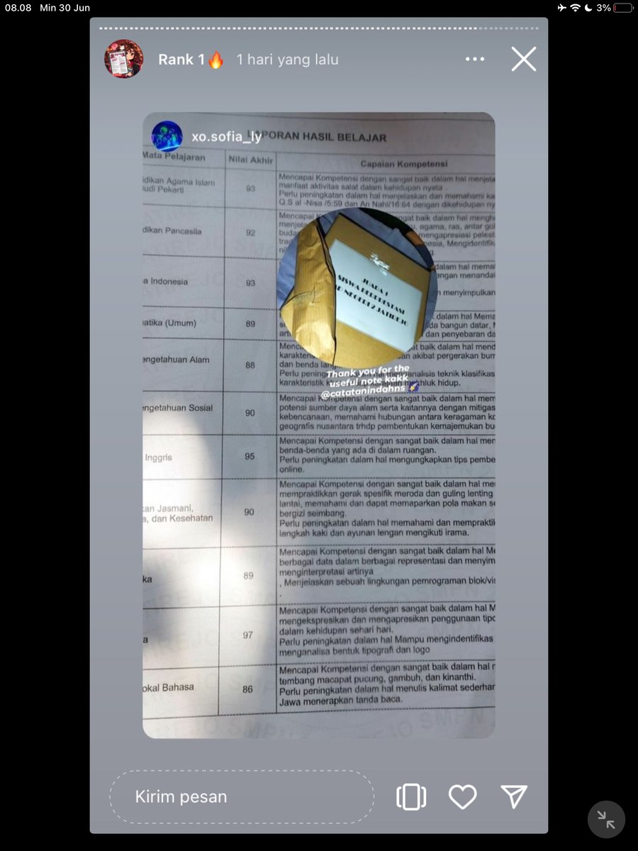 Image for FOTO KORBAN KECANDUAN BELAJAR PAKE "CATATAN INDAH" (GESER GAMBAR/CEK HIGHLIGHT IG CATATANINDAHNS BAGIAN "RANK 1"