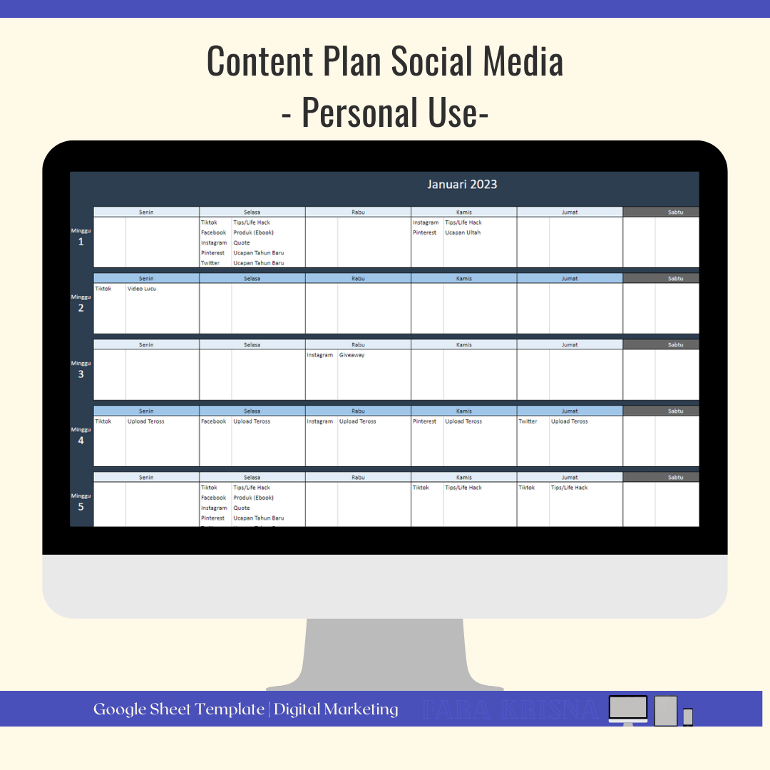 image for Personal Use - Content Plan Social Media button