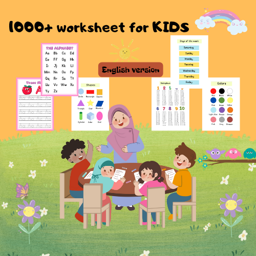 image for 1000+ worksheet for kids English version button