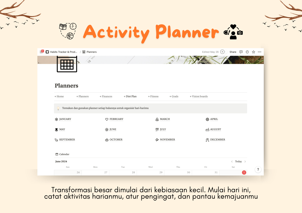Image for Notion Habits Tracker & Productivity Planner #ProduktifDimanaMana