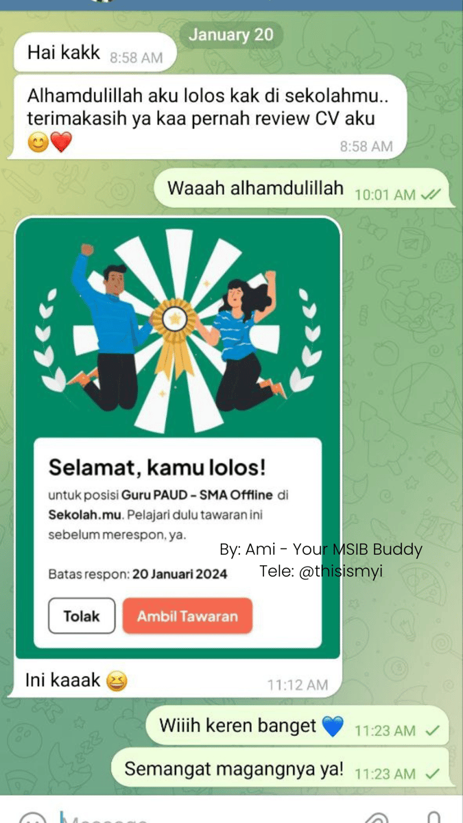 Image for Testimoni Bimbingan MSIB Batch 6