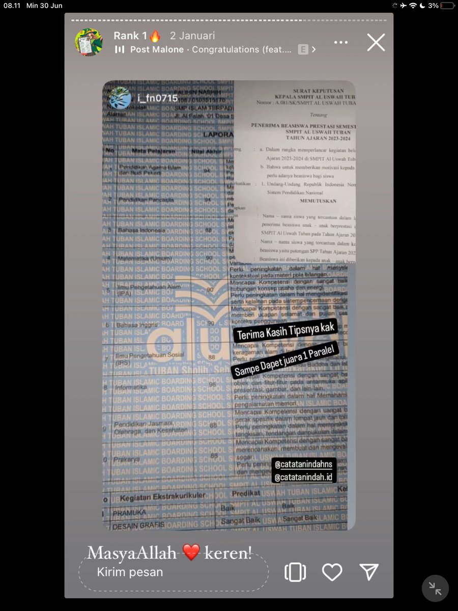Image for FOTO KORBAN KECANDUAN BELAJAR PAKE "CATATAN INDAH" (GESER GAMBAR/CEK HIGHLIGHT IG CATATANINDAHNS BAGIAN "RANK 1"