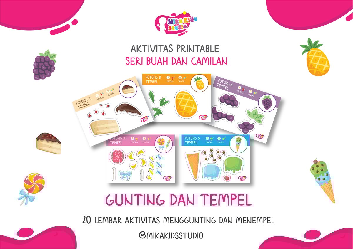 image for Potong dan Tempel (Cut and Paste) Seri Buah dan Camilan button
