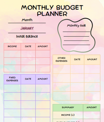 image for [FREE]  E-Monthly Budget Planner  button
