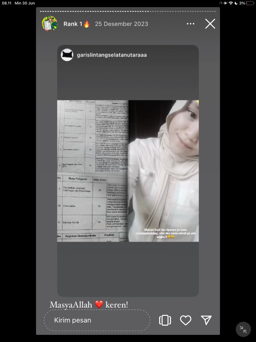 Image for FOTO KORBAN KECANDUAN BELAJAR PAKE "CATATAN INDAH" (GESER GAMBAR/CEK HIGHLIGHT IG CATATANINDAHNS BAGIAN "RANK 1"