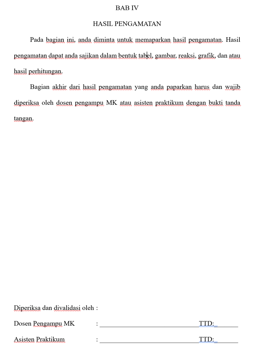 Image 1 for Preview Template Laporan Praktikum Fitokimia