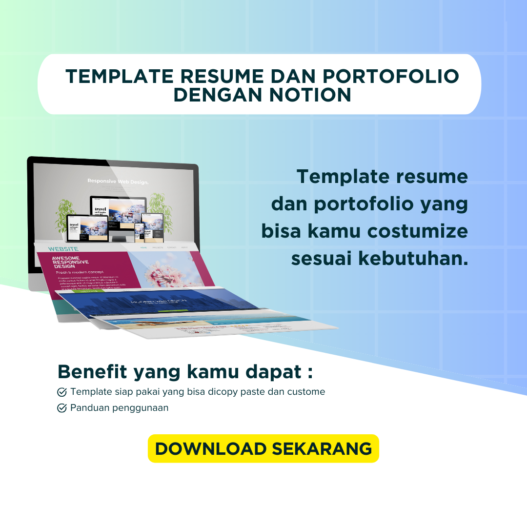 image for Free Template Resume dan Portofolio dengan Aplikasi Notion button