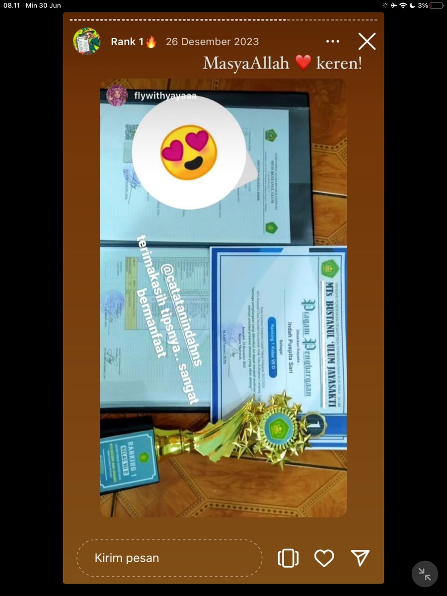 Image for FOTO KORBAN KECANDUAN BELAJAR PAKE "CATATAN INDAH" (GESER GAMBAR/CEK HIGHLIGHT IG CATATANINDAHNS BAGIAN "RANK 1"