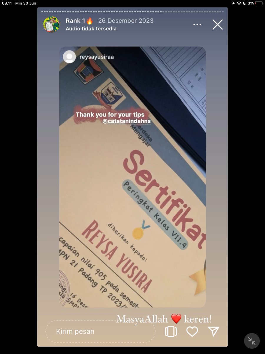 Image for FOTO KORBAN KECANDUAN BELAJAR PAKE "CATATAN INDAH" (GESER GAMBAR/CEK HIGHLIGHT IG CATATANINDAHNS BAGIAN "RANK 1"