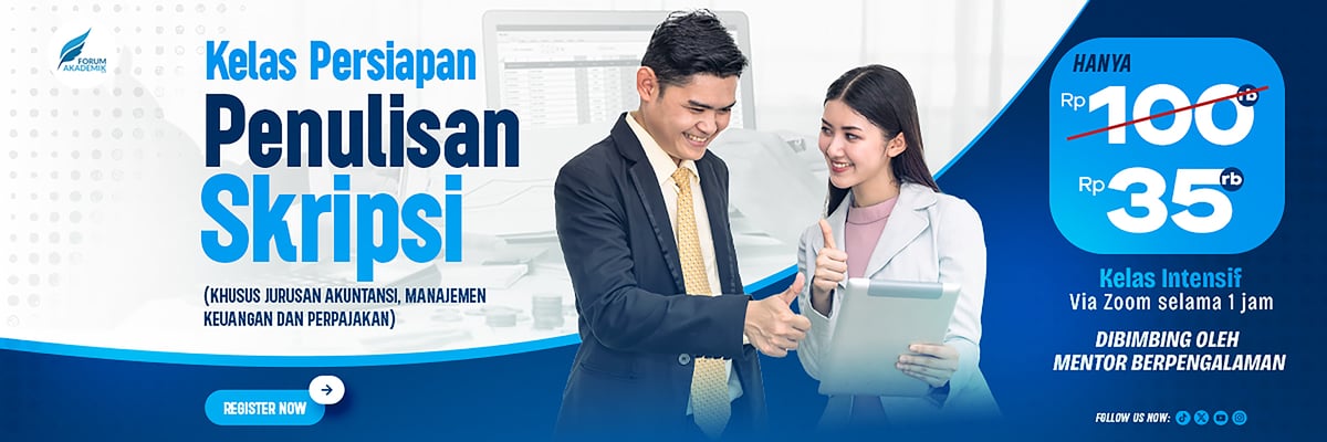 image for Kelas Persiapan Penulisan Skripsi Akuntansi Manajemen Keuangan, Perpajakan button