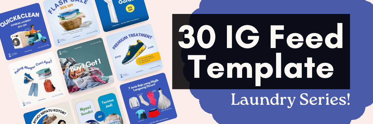 Image for [PROMO Untuk 10 Orang!!!] 30 Days IG Feed Content Template - Laundry Business