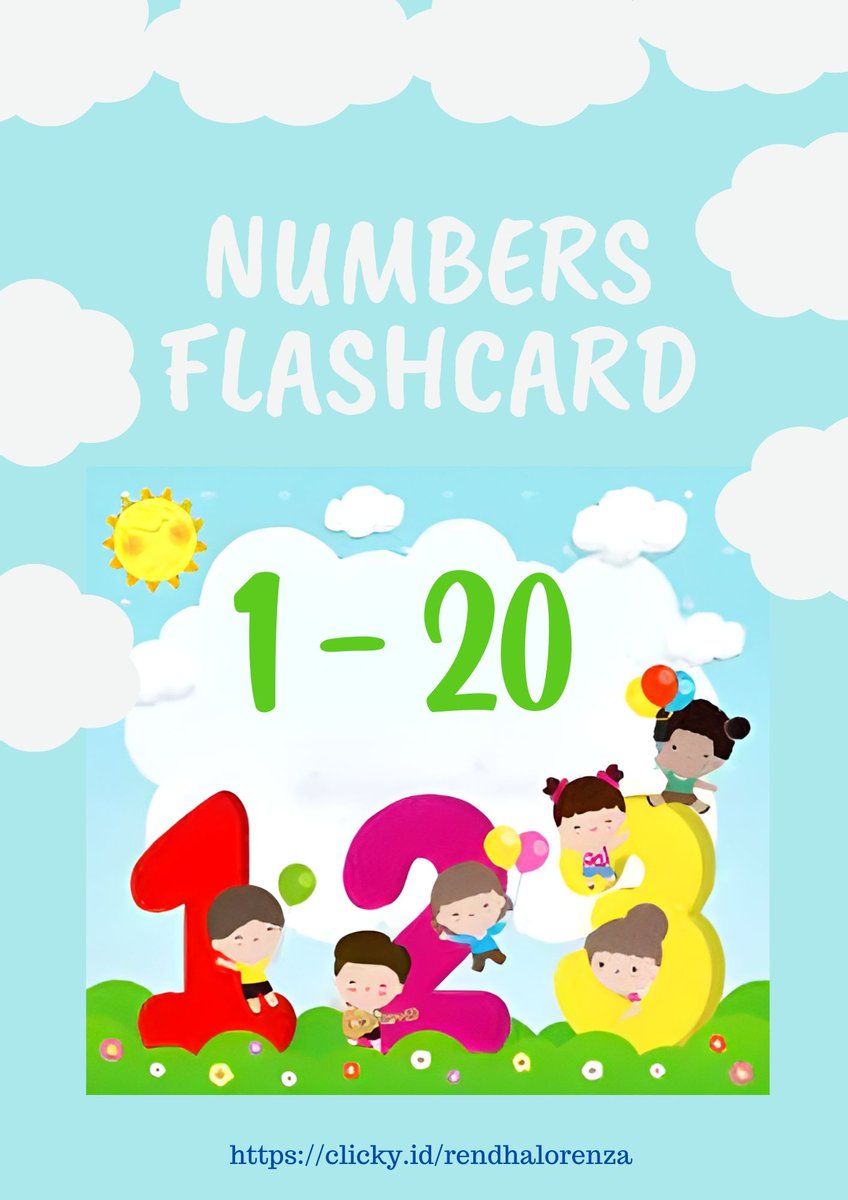 image for NUMBERS FLASHCARD 1 - 20 button