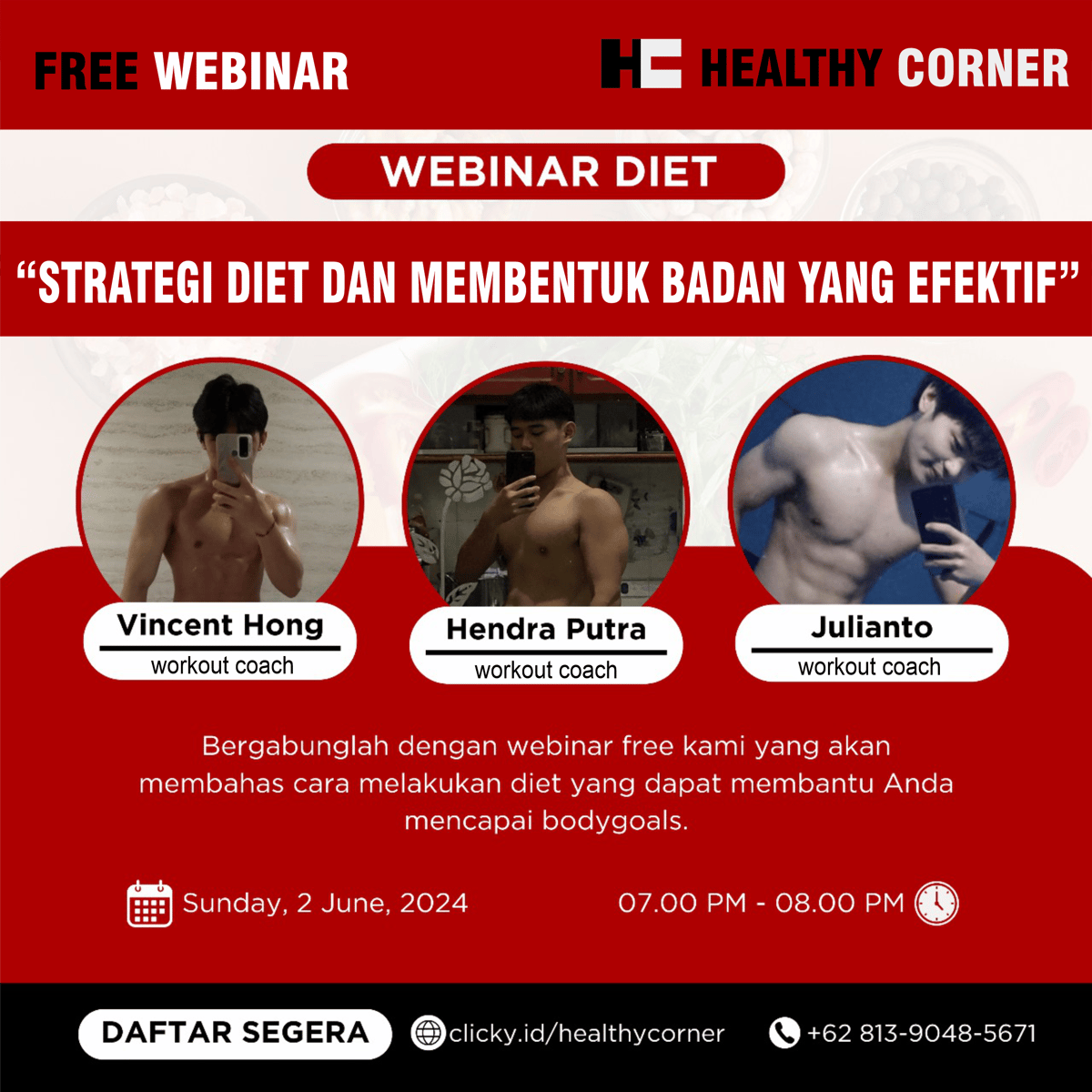 image for [FREE] Webinar "Strategi Diet & Membentuk Badan yang Efektif" button