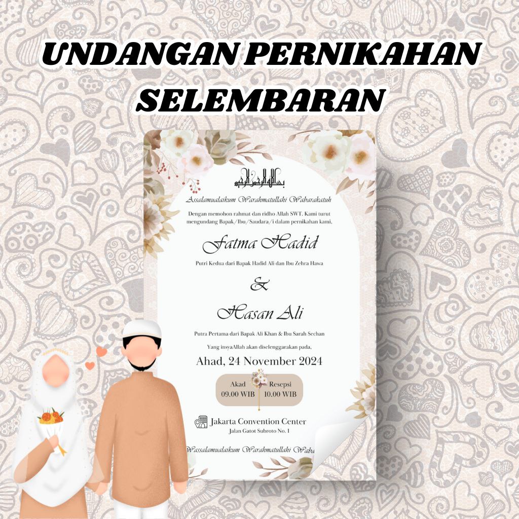 image for [Only 15K] Undangan Pernikahan Selembaran  button