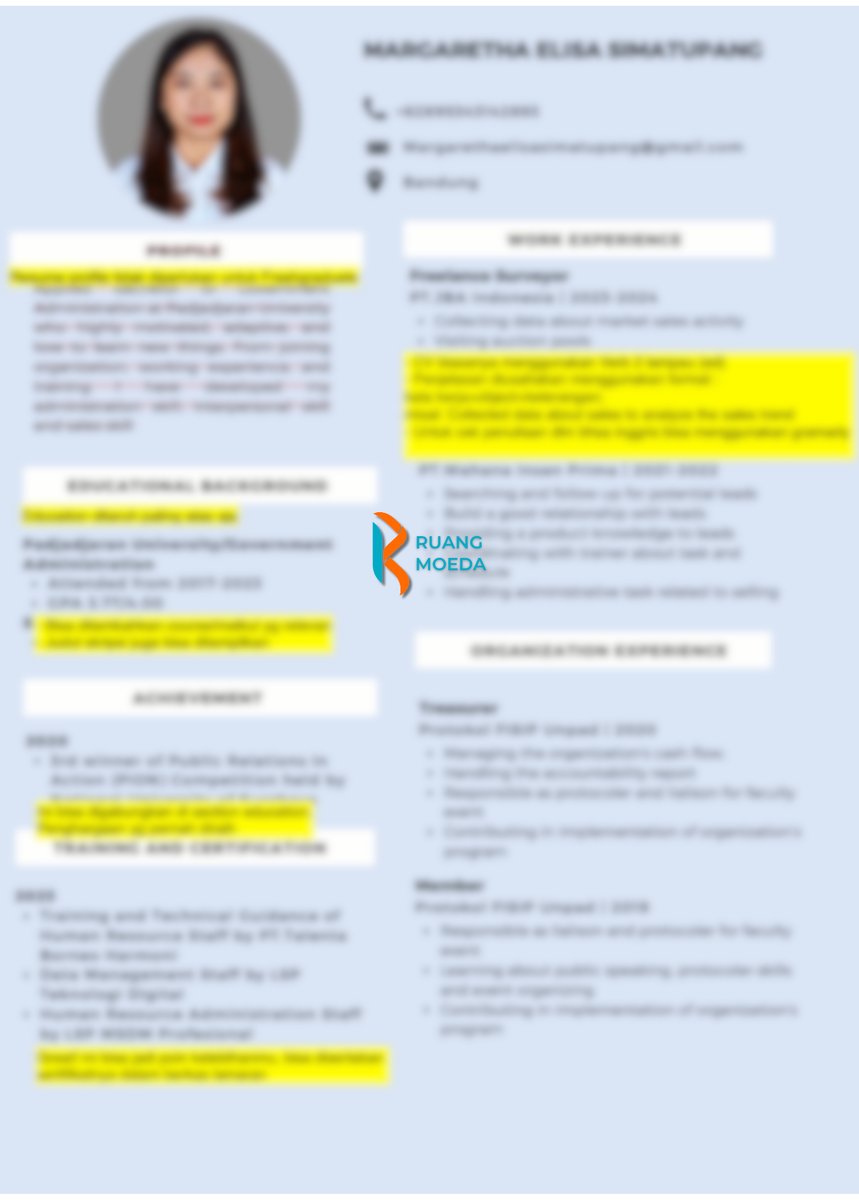 Image 1 for Contoh Hasil Review CV