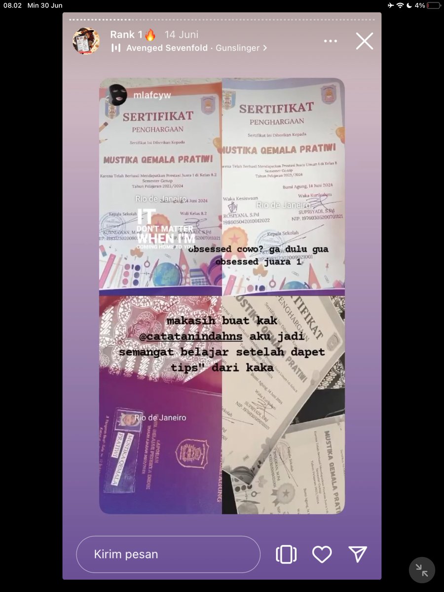 Image for FOTO KORBAN KECANDUAN BELAJAR PAKE "CATATAN INDAH" (GESER GAMBAR/CEK HIGHLIGHT IG CATATANINDAHNS BAGIAN "RANK 1"