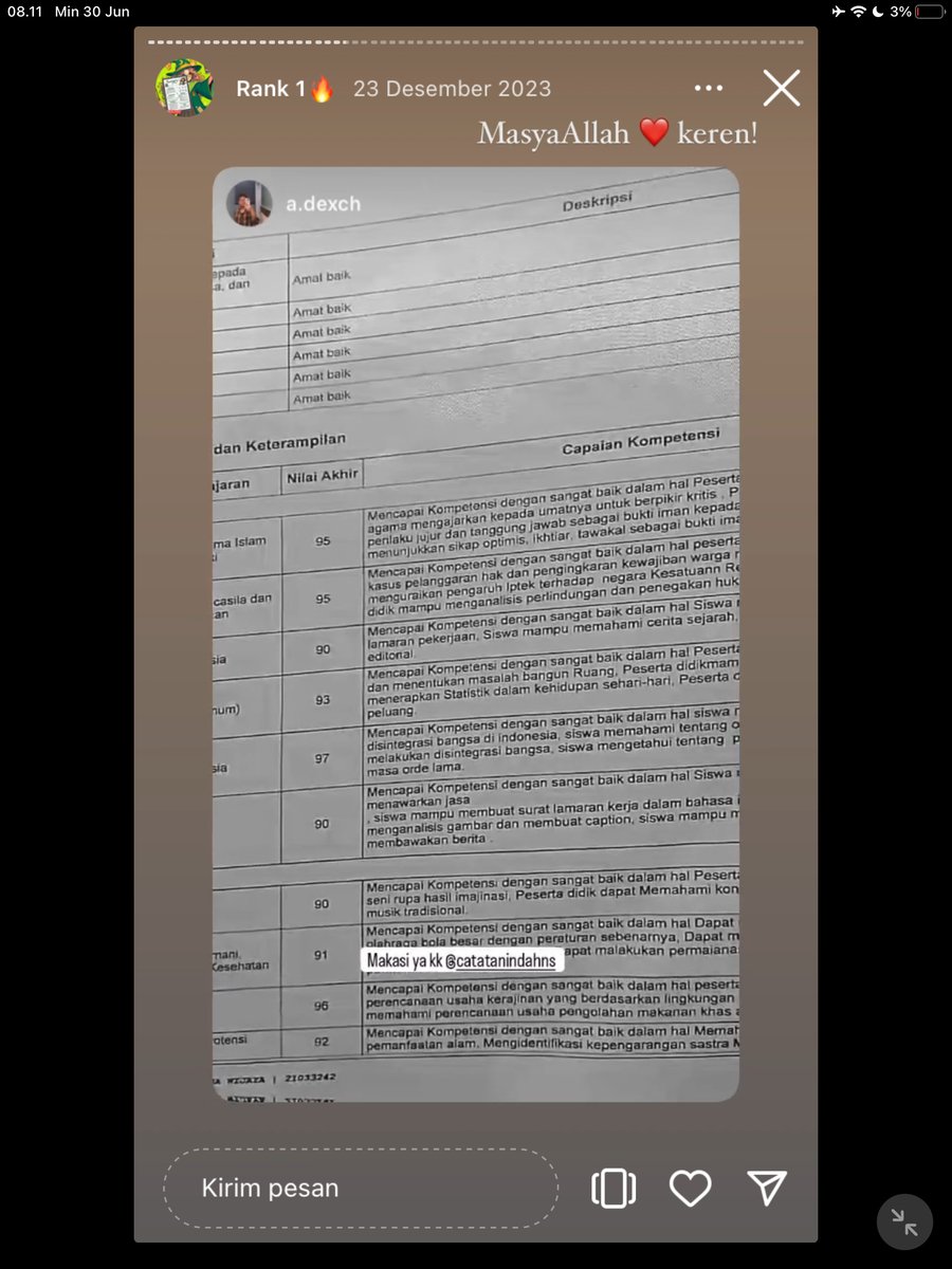 Image for FOTO KORBAN KECANDUAN BELAJAR PAKE "CATATAN INDAH" (GESER GAMBAR/CEK HIGHLIGHT IG CATATANINDAHNS BAGIAN "RANK 1"