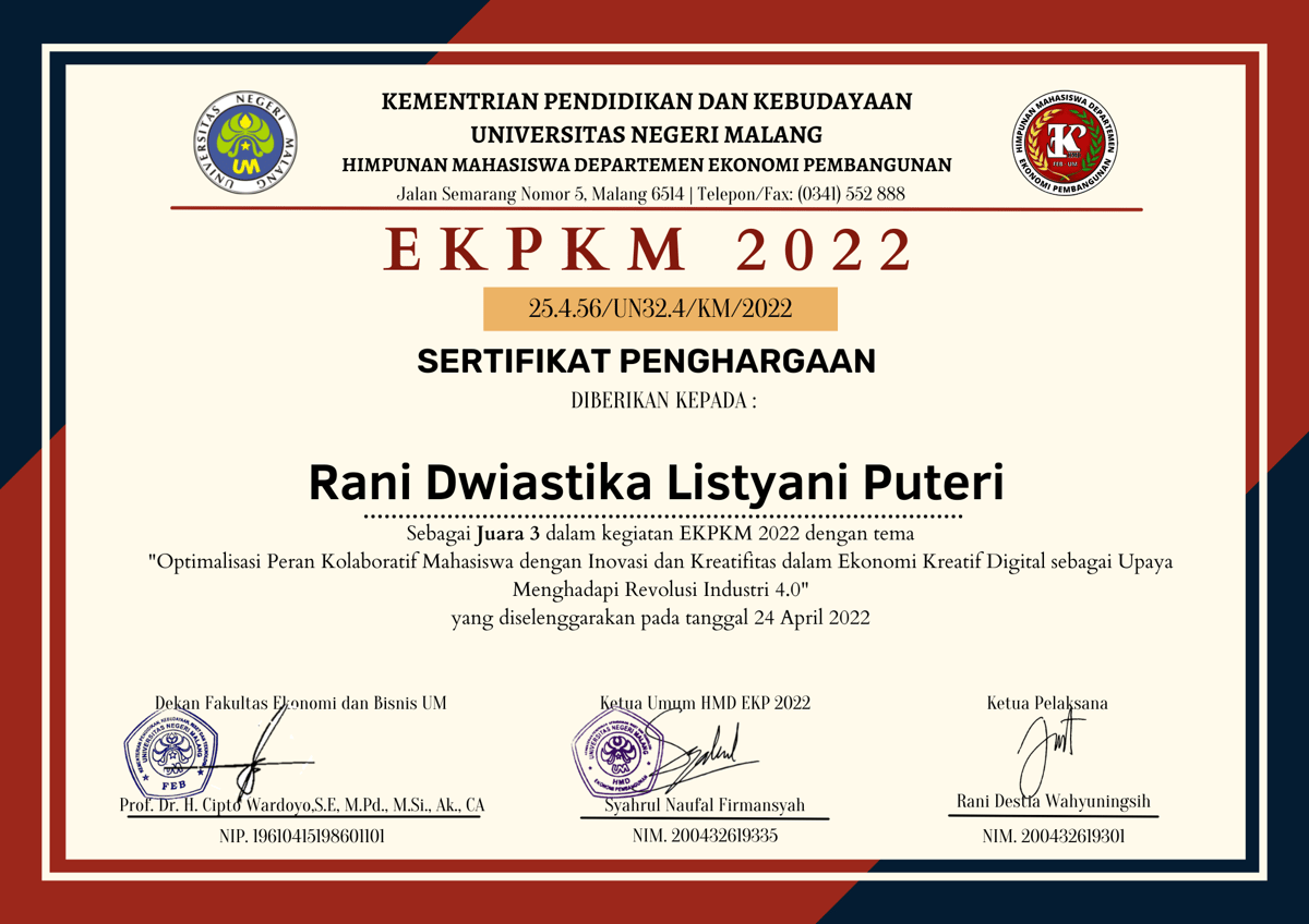 image for Lomba Ekonomi kepenulisan PKM 2022 by HMD EKP FEB UM button