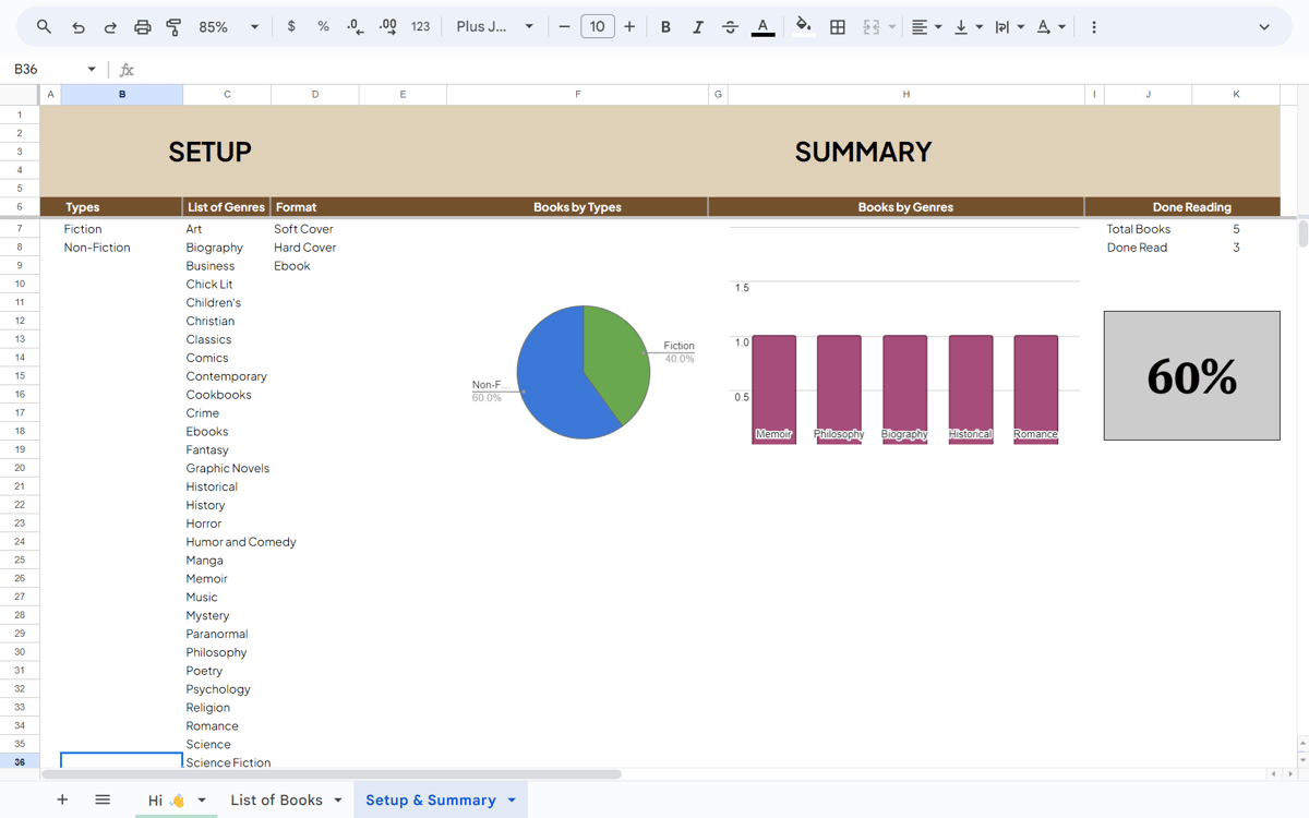 Image 1 for Tampilan Template di Google Sheets