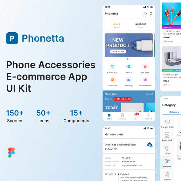 image for FREE UI Kit Phonetta - Phone Accessories E-Commerce App UI Kit  button
