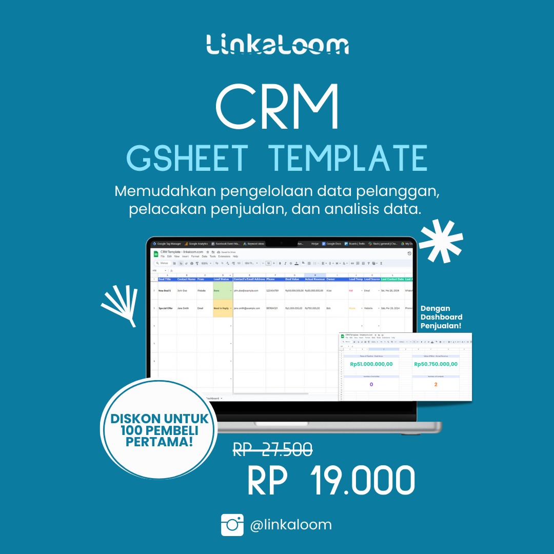 image for CRM Google Sheet Template | Tinggal Copy! button