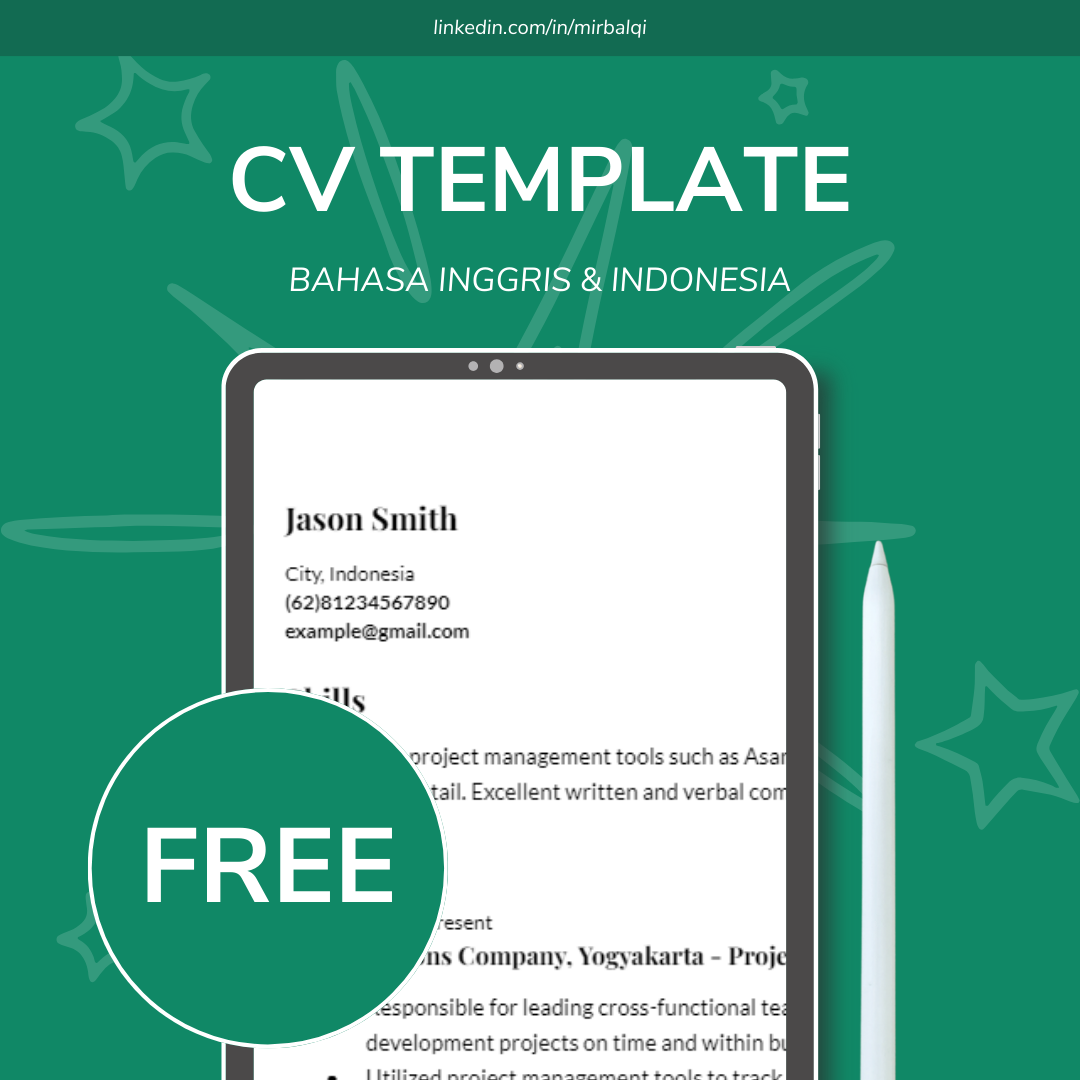 Purchase [FREE] CV Template (English and Indonesia) | Clicky