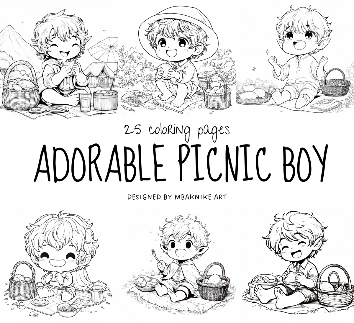 image for Adorable Picnic Boy button