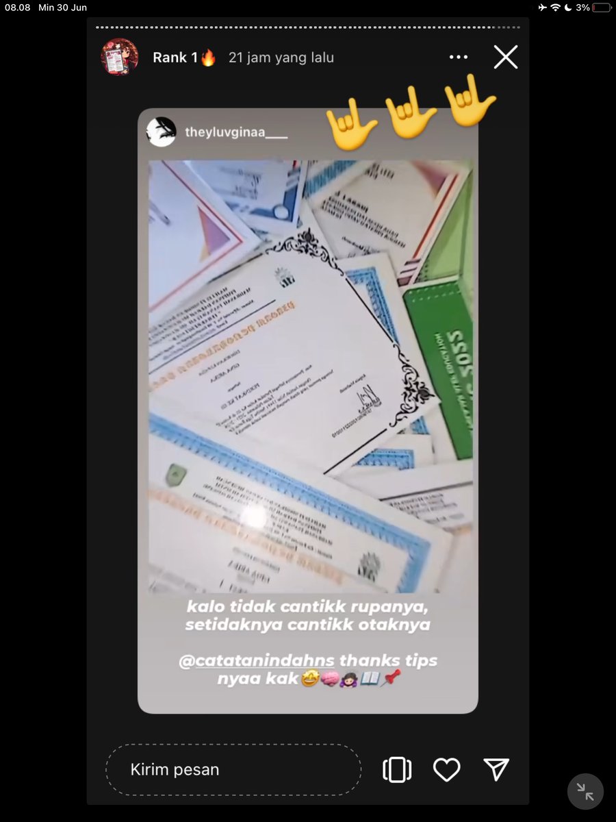 Image for FOTO KORBAN KECANDUAN BELAJAR PAKE "CATATAN INDAH" (GESER GAMBAR/CEK HIGHLIGHT IG CATATANINDAHNS BAGIAN "RANK 1"