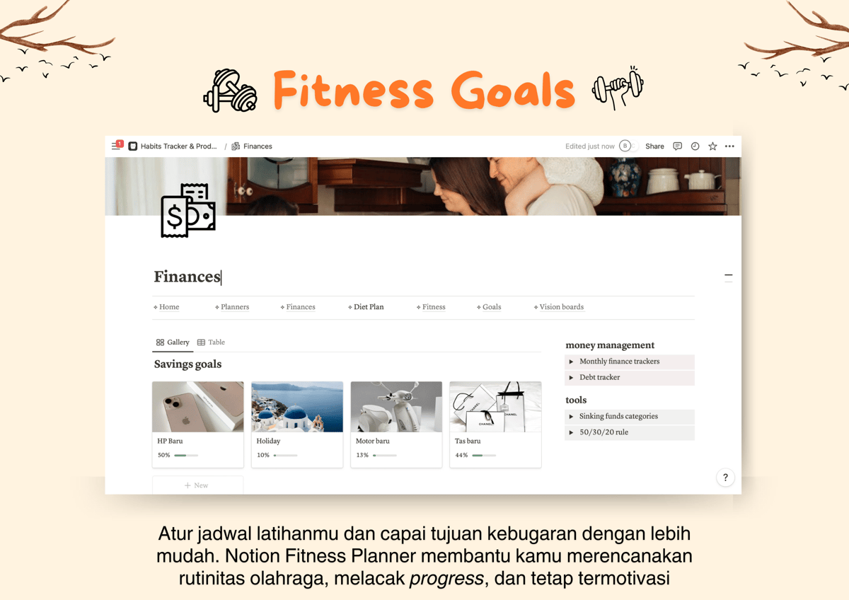 Image for Notion Habits Tracker & Productivity Planner #ProduktifDimanaMana
