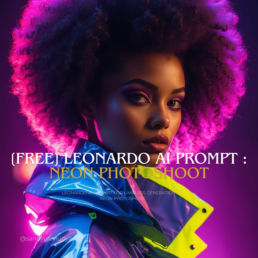 image for [FREE] LEONARDO AI PROMPT : NEON PHOTOSHOOT button