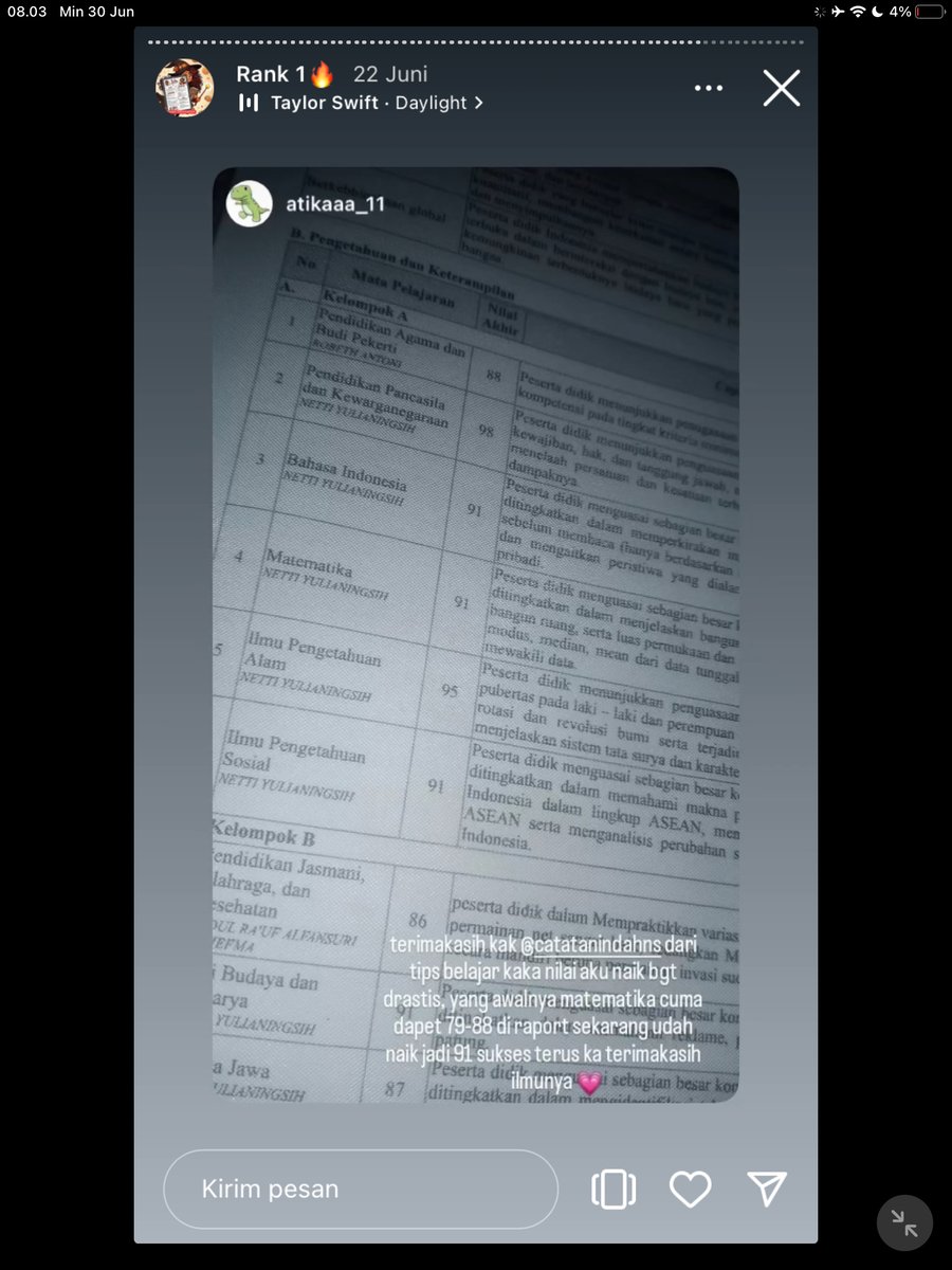 Image for FOTO KORBAN KECANDUAN BELAJAR PAKE "CATATAN INDAH" (GESER GAMBAR/CEK HIGHLIGHT IG CATATANINDAHNS BAGIAN "RANK 1"