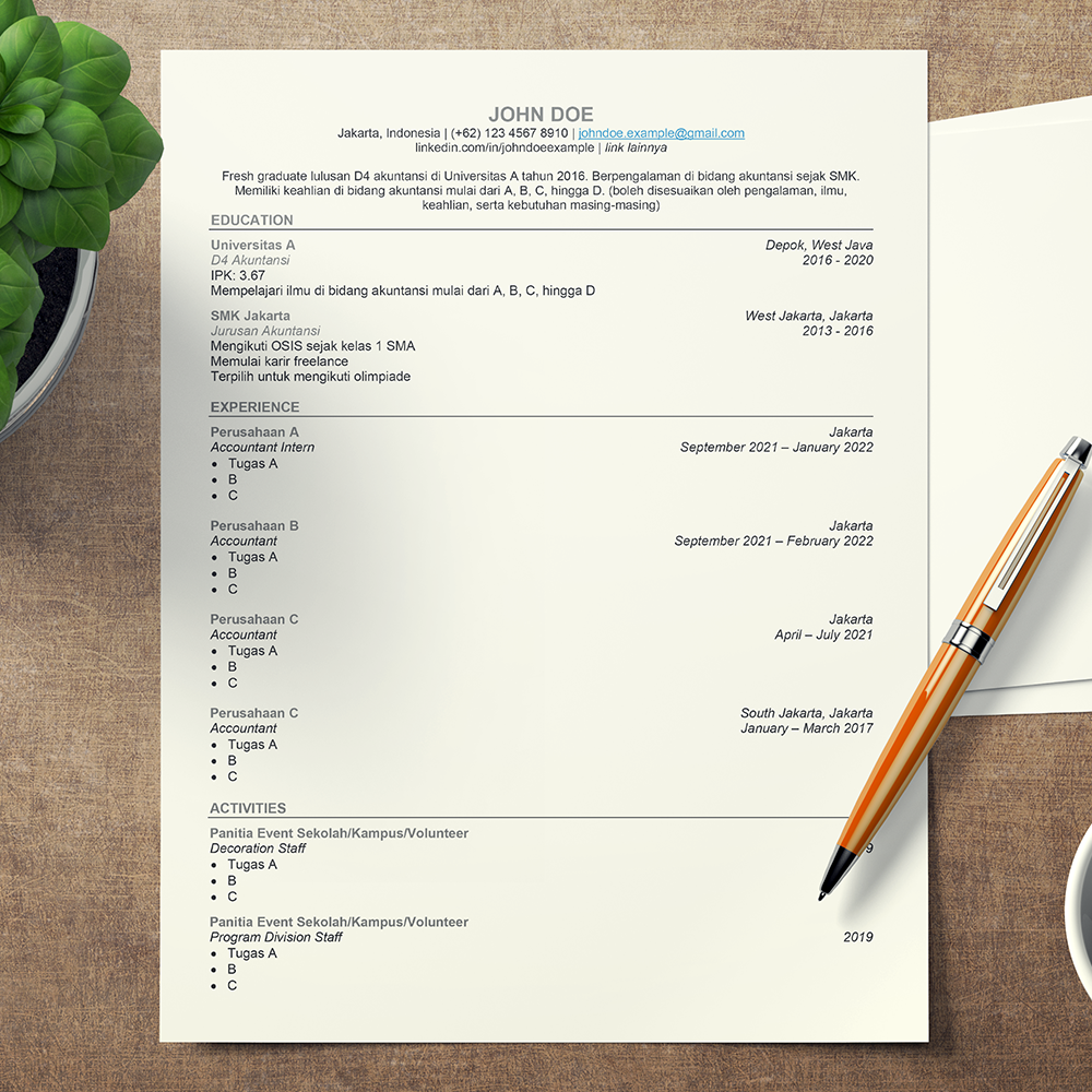 image for Template CV Resume ATS button